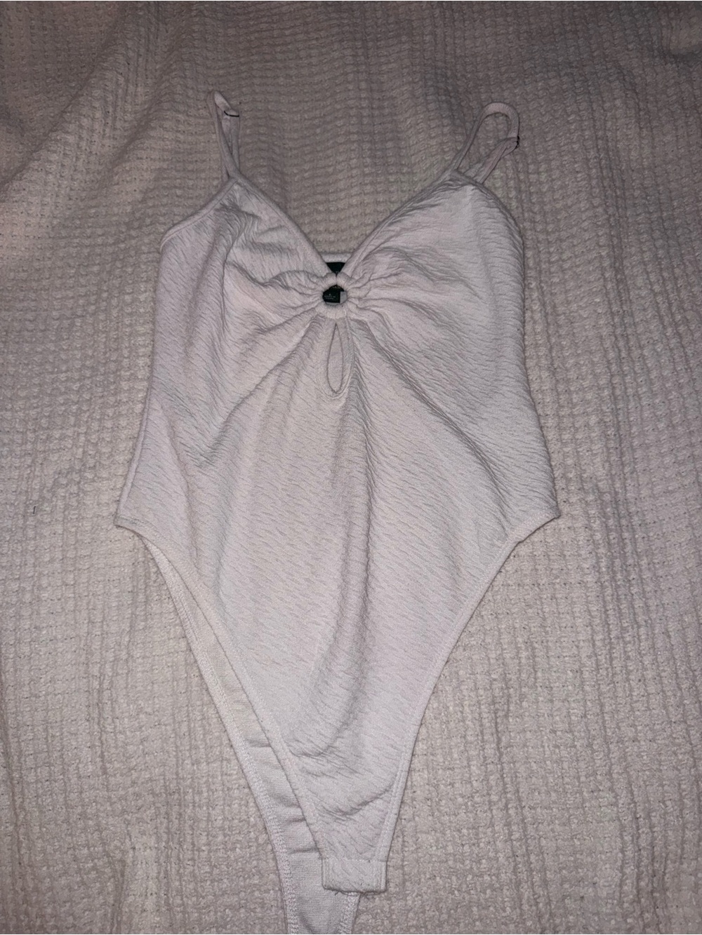wild fable White Textured Jumpsuit Romper Bodysuit